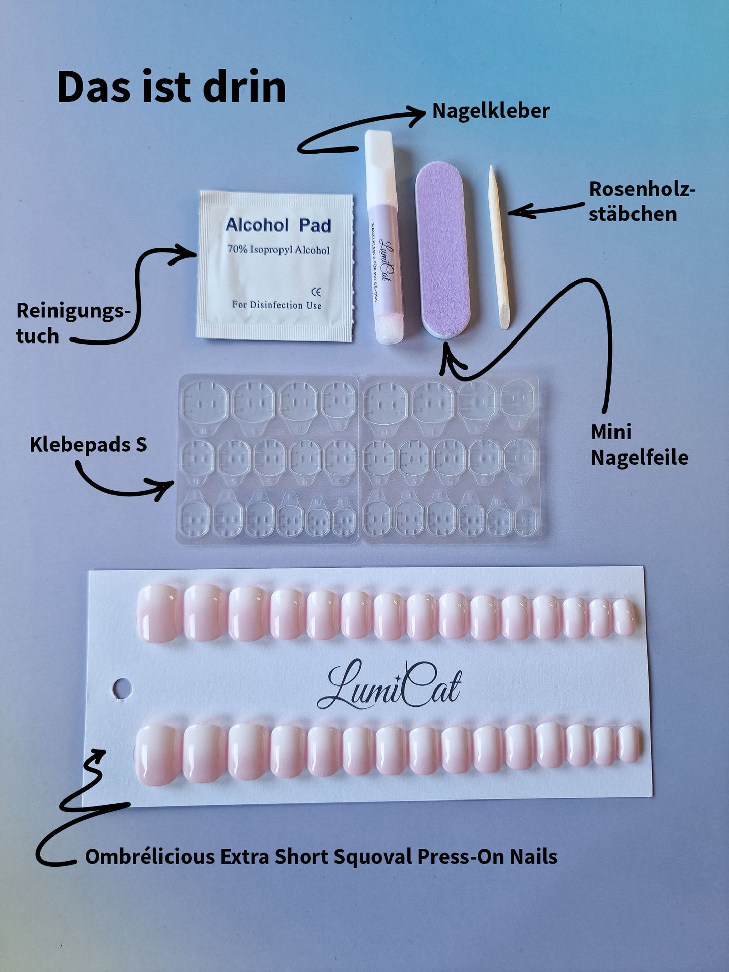 Ombrélicious - Extra Short Squoval - Press-Ons