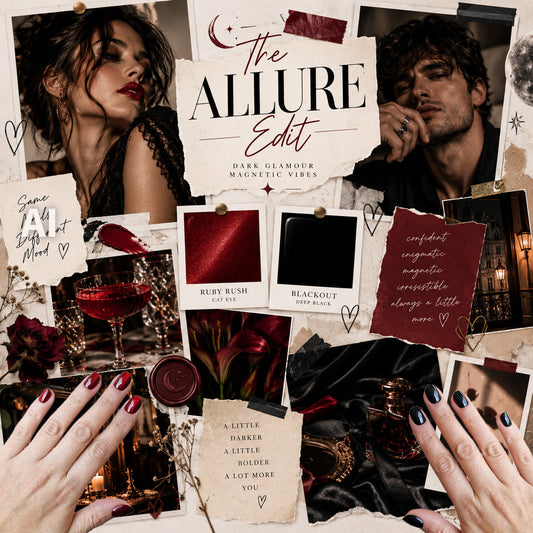 Combo: The Allure Edit - Ruby Rush & Blackout - Extra Short Squoval - Press-Ons