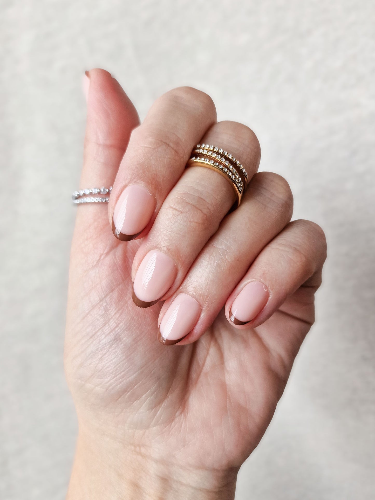 Mocha Frenchie - Short Oval - Press-Ons