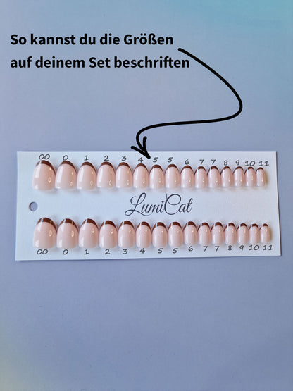 Mocha Frenchie - Short Oval - Press-Ons