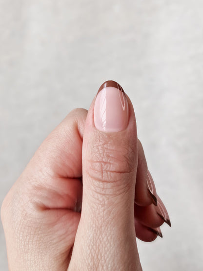 Mocha Frenchie - Short Oval - Press-Ons