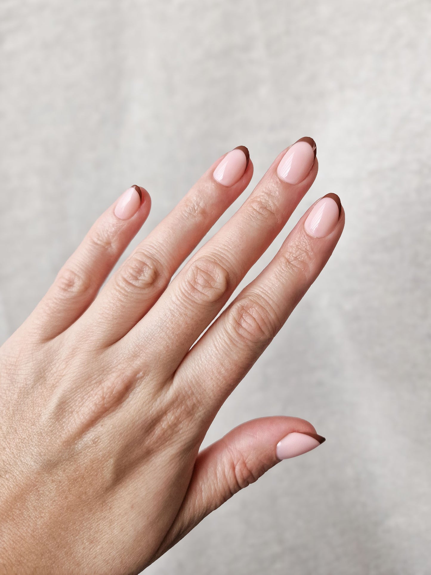 Mocha Frenchie - Short Oval - Press-Ons