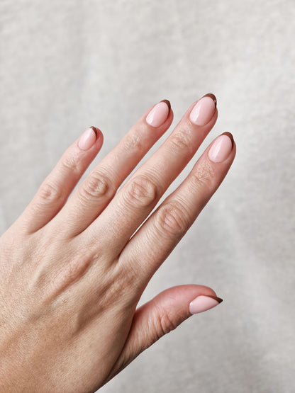 Mocha Frenchie - Short Oval - Press-Ons