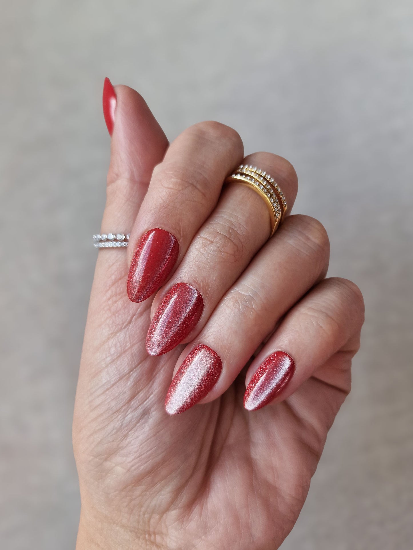 Eternal Flame - Short Almond - Velvet Cat Eye Press-Ons