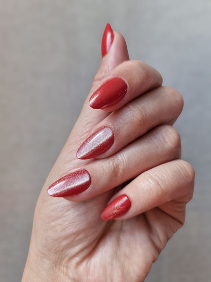 Eternal Flame - Short Almond - Velvet Cat Eye Press-Ons