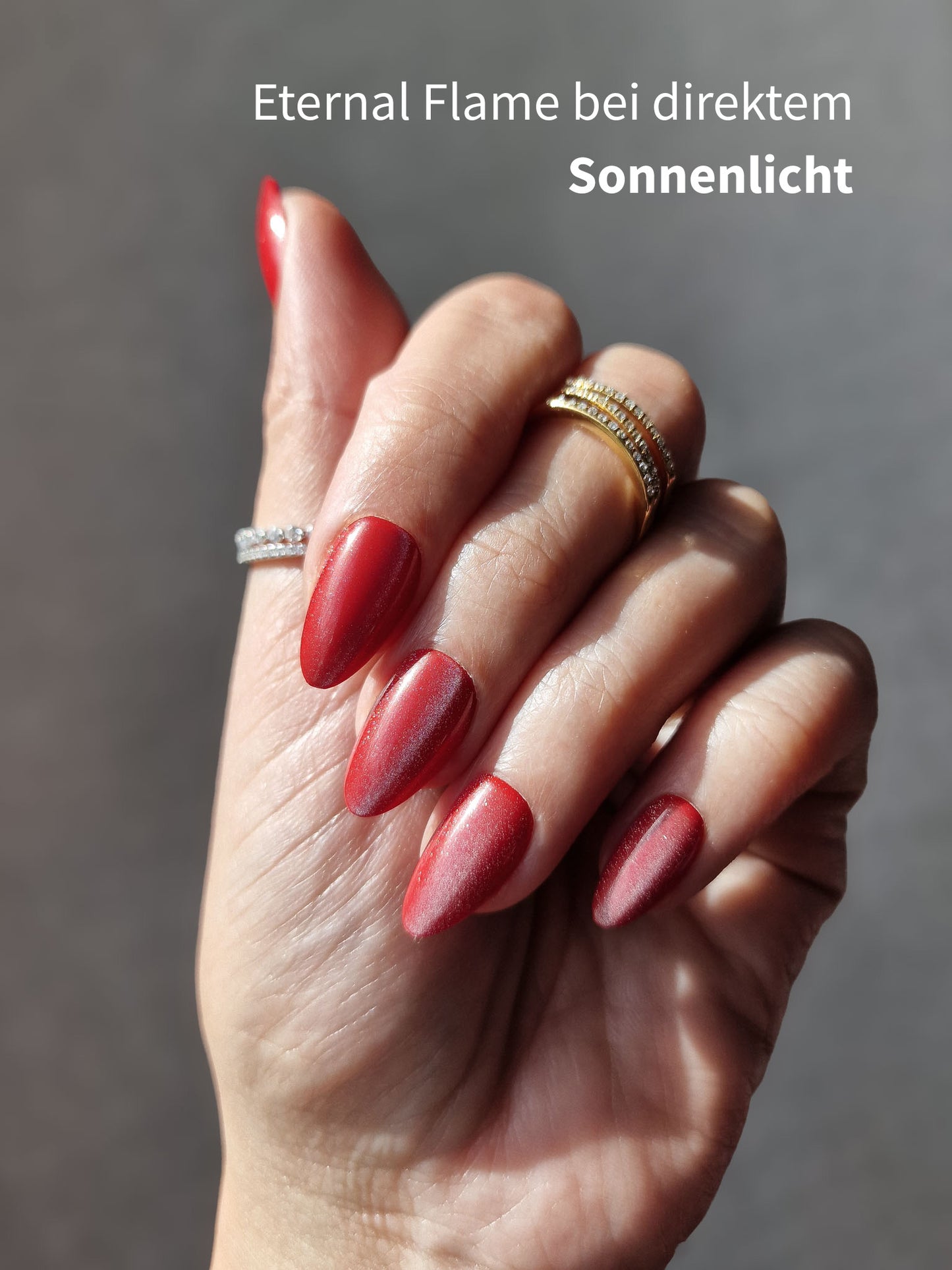 Eternal Flame - Short Almond - Velvet Cat Eye Press-Ons