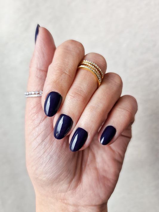 Navy Baby - Short Oval - Press-Ons