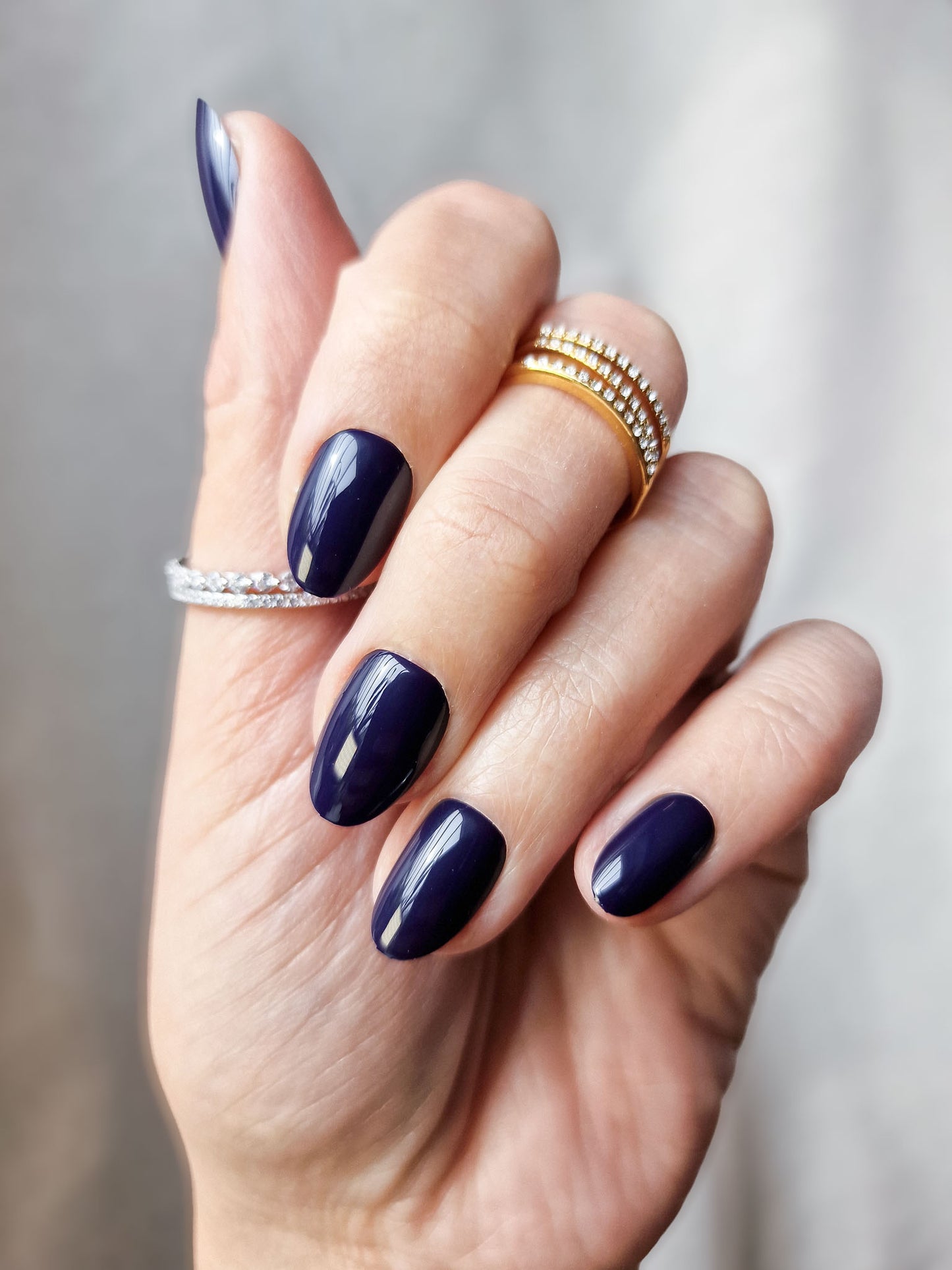 Navy Baby - Short Oval - Press-Ons