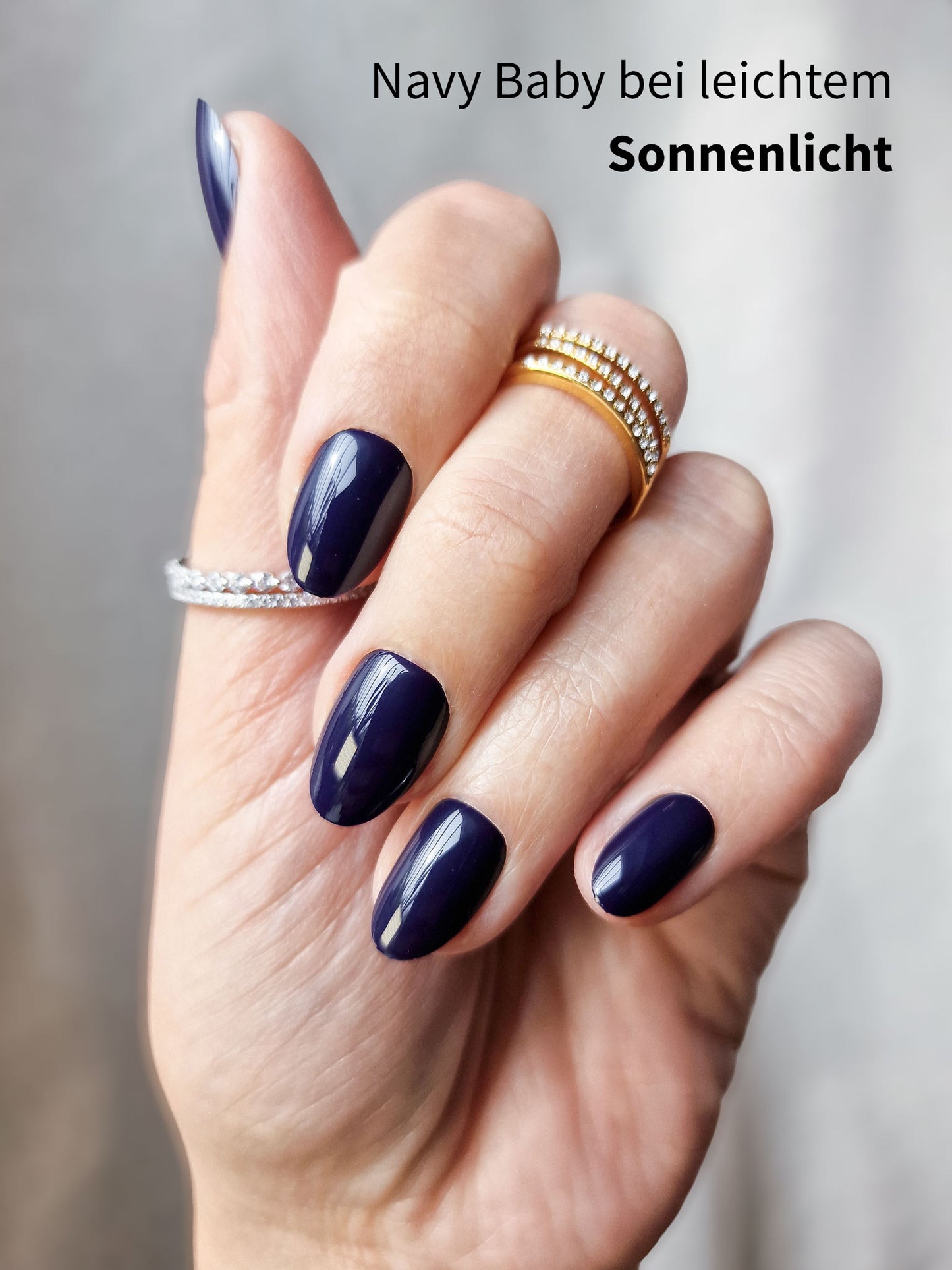 Navy Baby - Short Oval - Press-Ons
