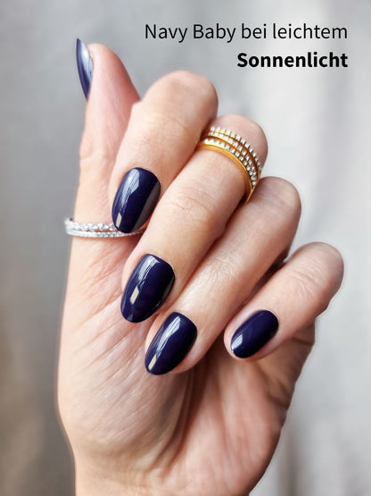 Navy Baby - Short Oval - Press-Ons