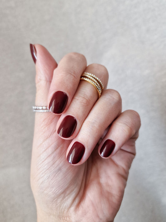 Black Cherry - Extra Short Squoval - Press-Ons