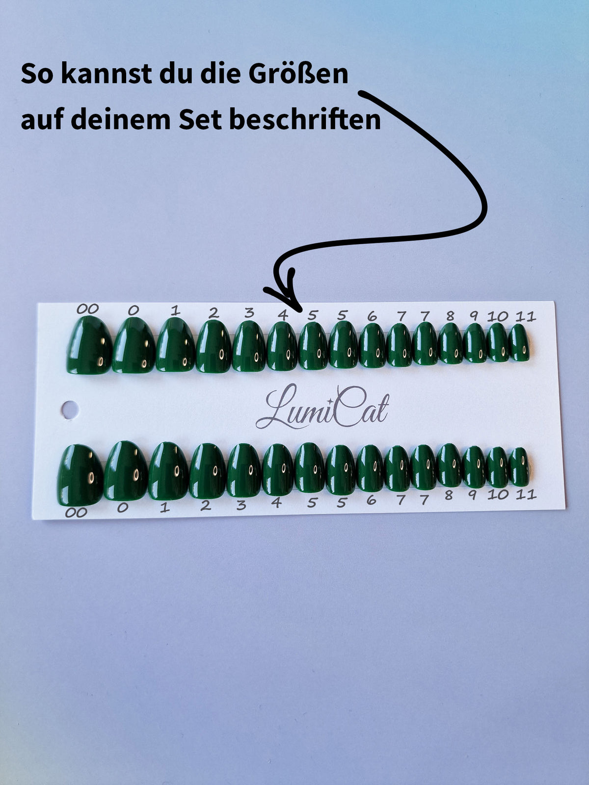 Evergreen Press-Ons Größen