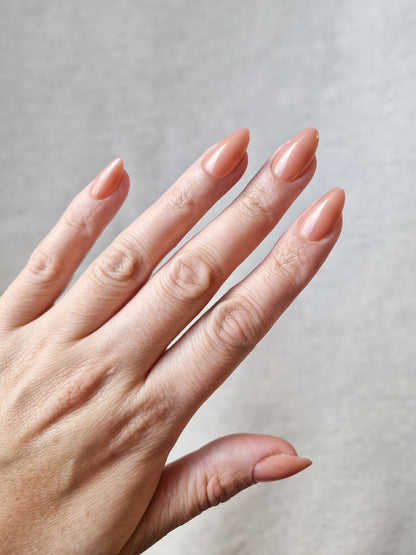 Apricot Dream - Short Almond - Pearly Press-Ons