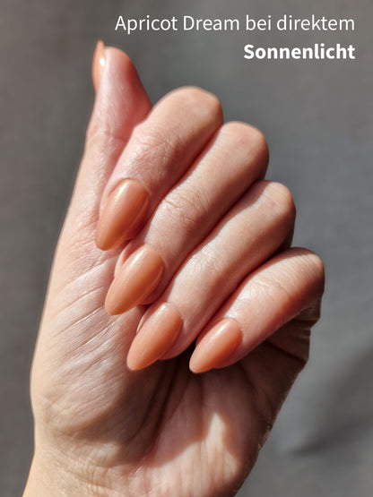 Apricot Dream - Short Almond - Pearly Press-Ons