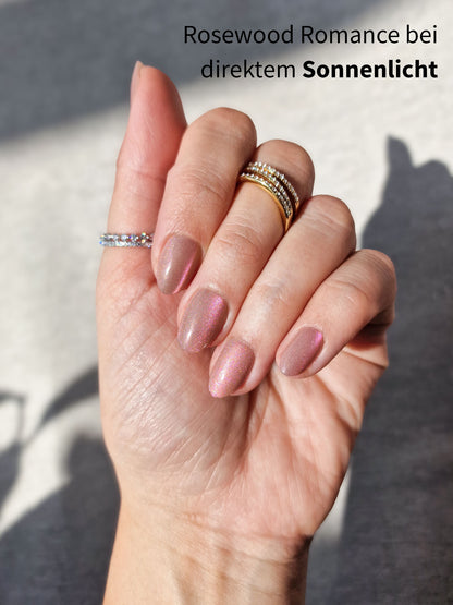 Rosewood Romance - Short Oval - Velvet Cat Eye Press-Ons