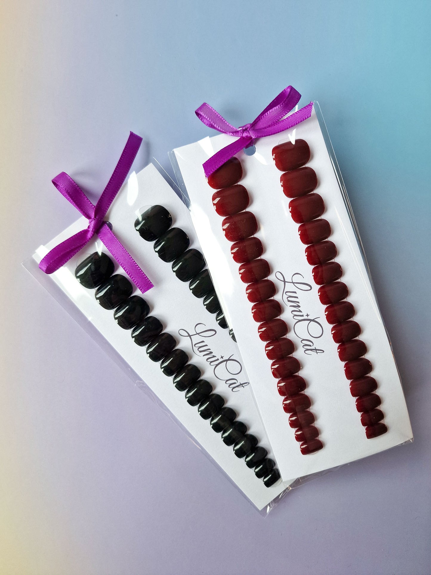 Kombi: The Afterdark Edit - Black Cherry & Blackout - Extra Short Squoval - Press-Ons
