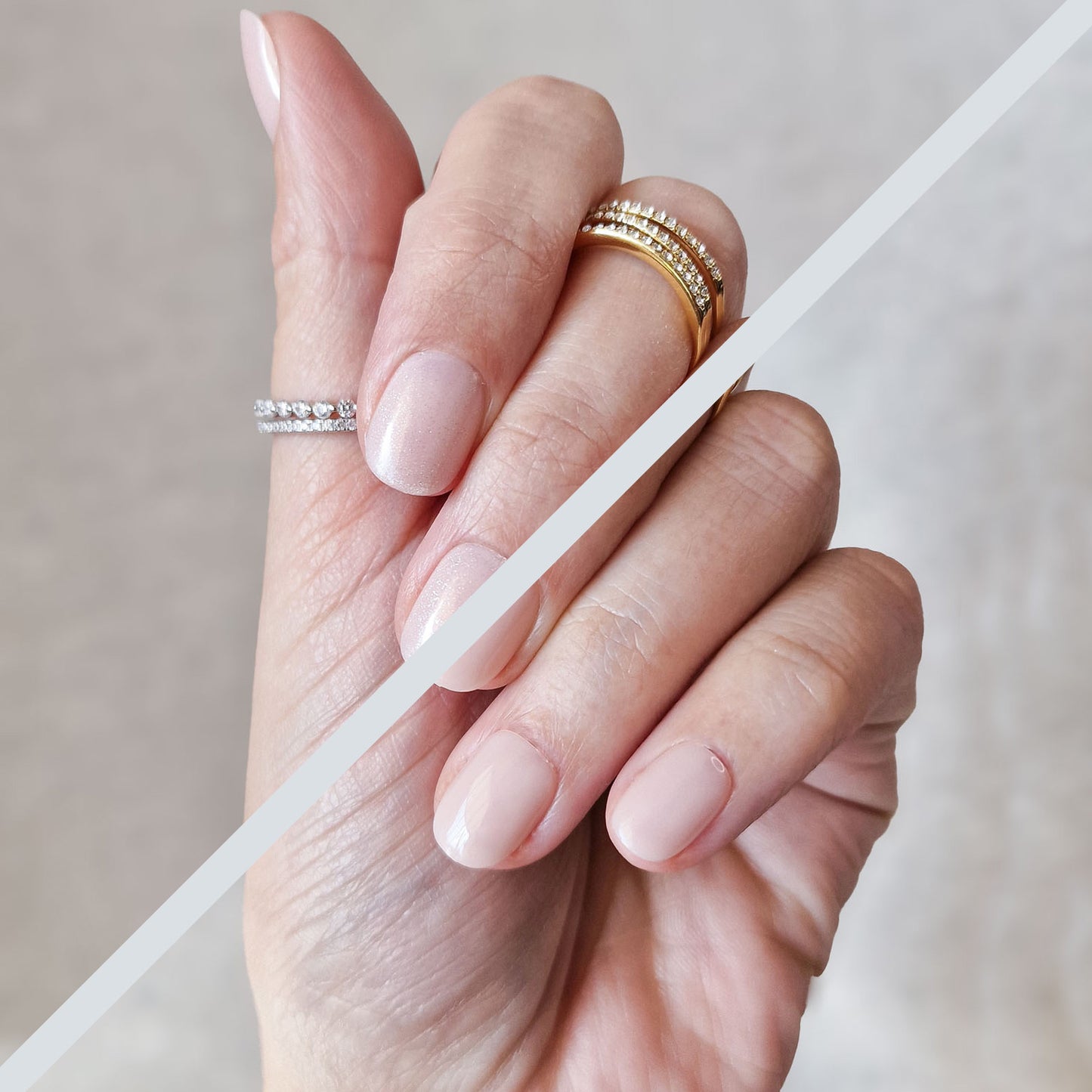 Kombi: The Natural Edit - Silk Whisper & Vanilla Sky - Extra Short Squoval - Press-Ons
