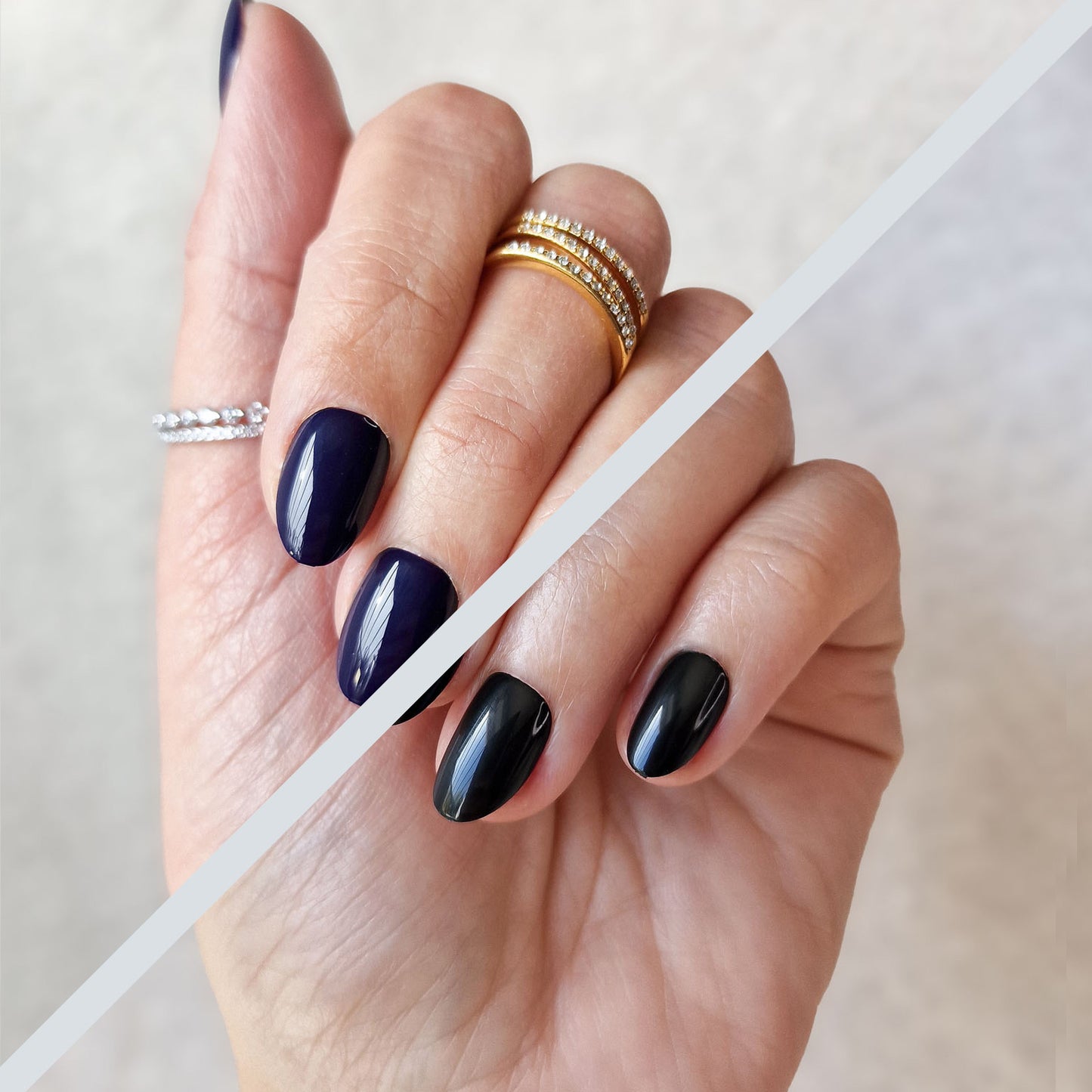 Combo: The Midnight Edit - Navy Baby & Blackout - Short Oval - Press-Ons