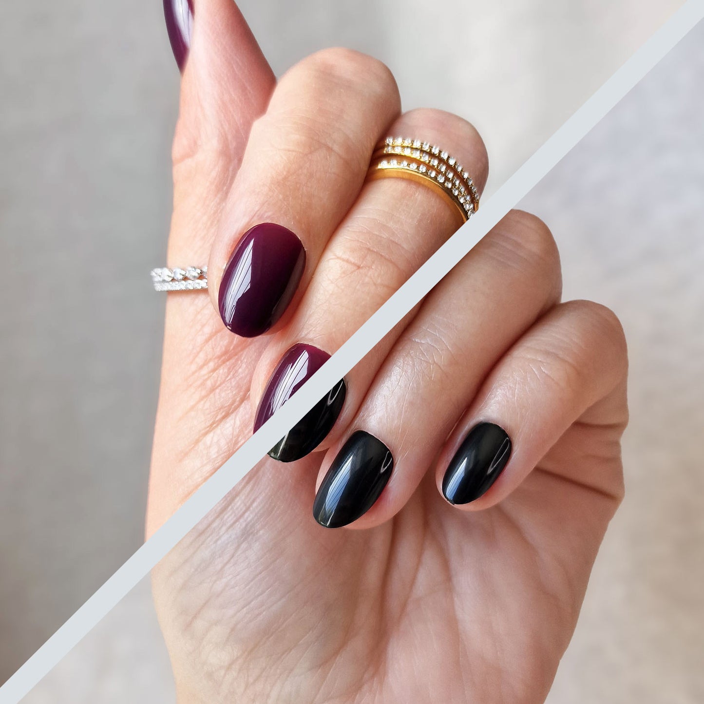 Combo: The Dark Romance Edit - Berry Bold & Blackout - Short Oval - Press-Ons