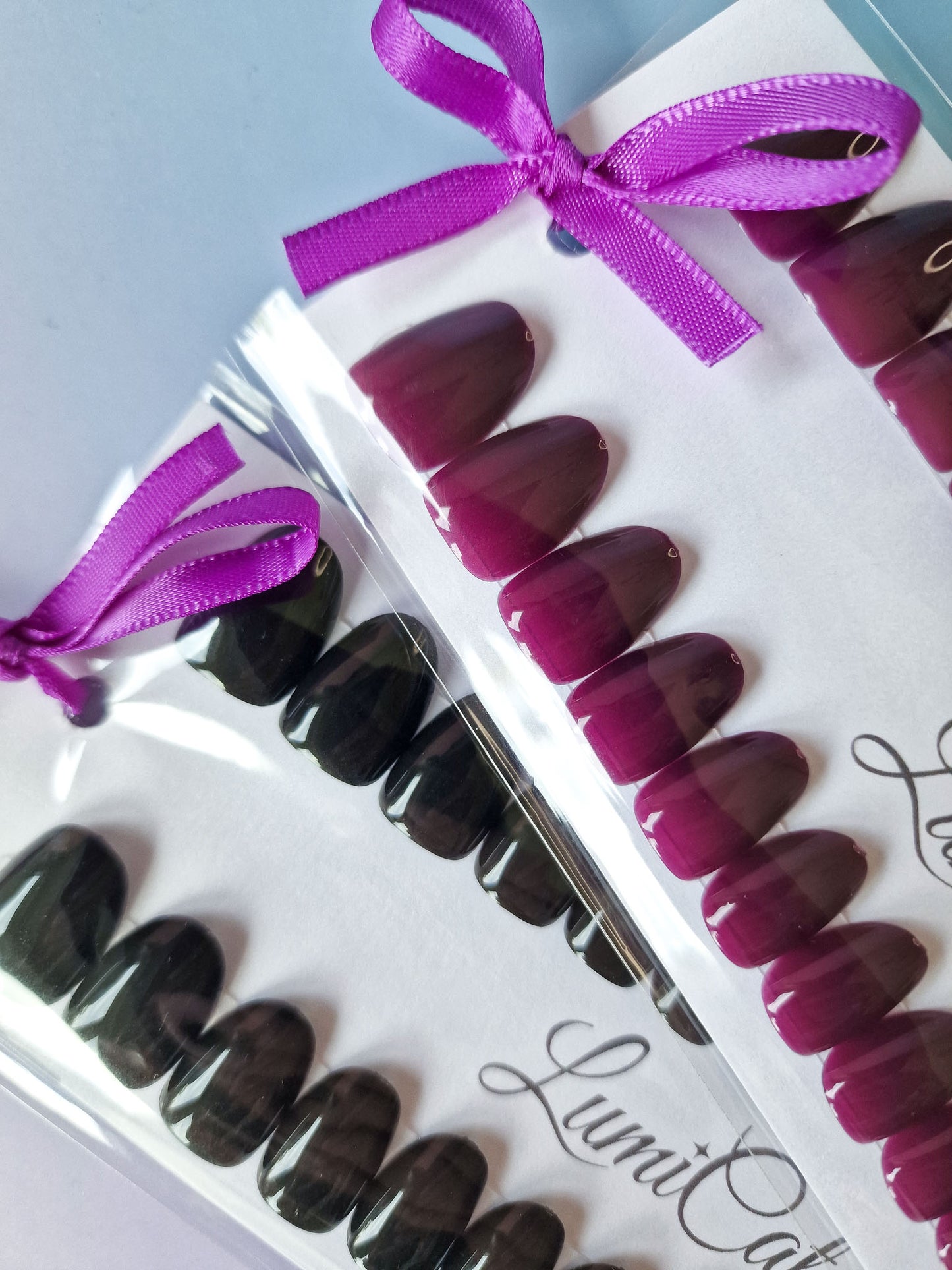 Combo: The Dark Romance Edit - Berry Bold & Blackout - Short Oval - Press-Ons