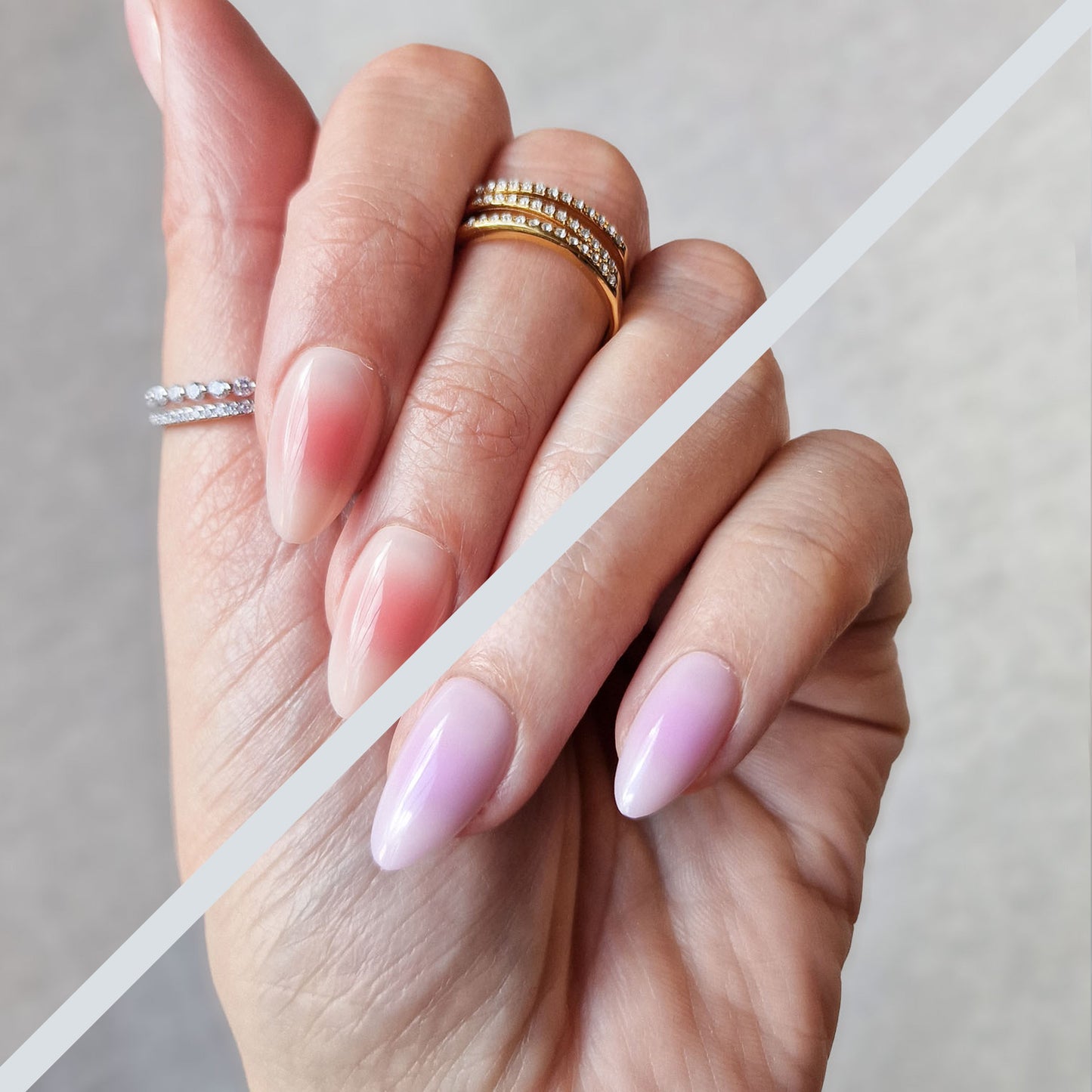 Kombi: The Aura Edit - Aura Blush & Aura Lilac - Short Almond - Press-Ons
