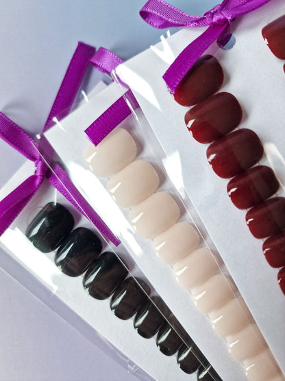 Kombi: The Romantasy Edit - Blackout, Black Cherry & Vanilla Sky - Extra Short Squoval - Press-Ons