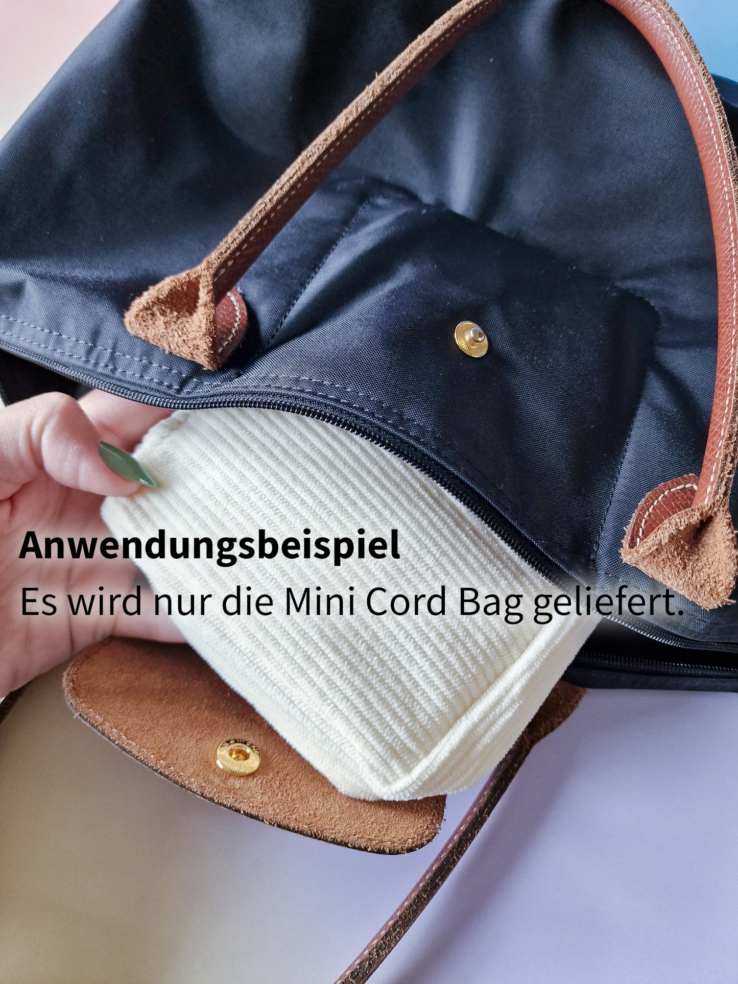 Cord Mini Bag - Maniküre- & Kosmetiktasche - creme