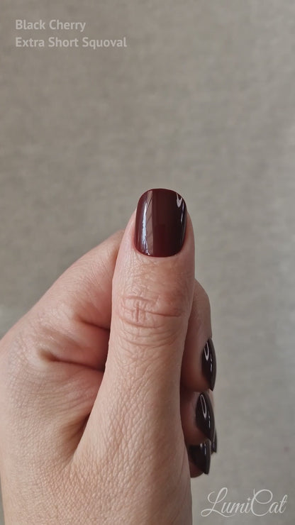 Black Cherry - Extra Short Squoval - Press-Ons