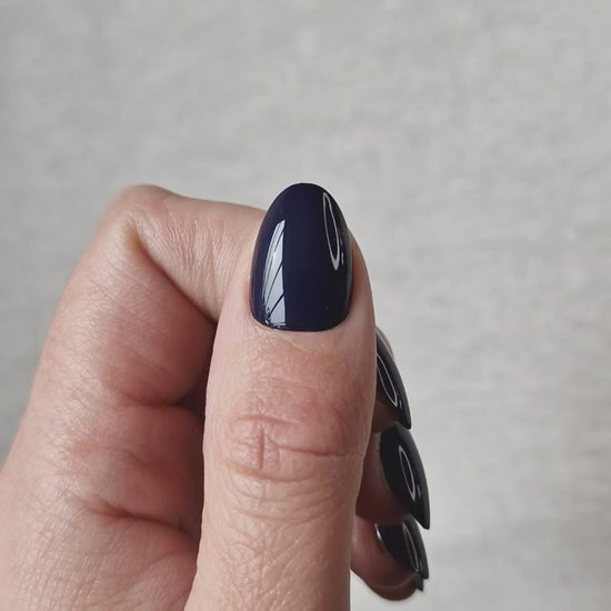 Navy Baby Short Oval Press-On Nails
